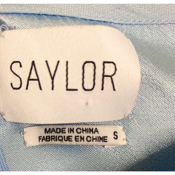 SAYLOR Maxine Sky Blue Crossback Ruffle Midi Dress US SMALL NWT - Picture 9 of 11